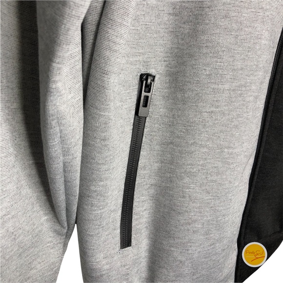 RIFLESSI Zip Up Hoodie Heather Split Color Heather Grey, Charcoal Grey Sz. M NWT - Picture 4 of 8